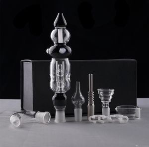 Wasserpfeifen, schwarzes Bong-Set 3.0 mit Titan-Nagelbongs, Öl-Dabber-Rigs