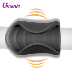 10 Geschwindigkeiten Vibration Penis-Massagegerät Masturbator für Männer Penis-Vibrationsring Eichelstimulator Sexspielzeug für Männer wiederaufladbar Y19062702