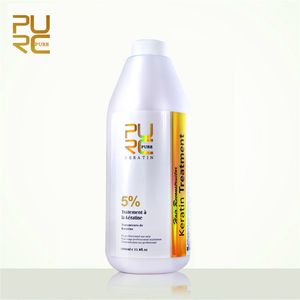 PURC 1000ml 5％ホルマリンブラジルのケラチンヘアストレートナー修理損傷した髪の保湿防止防止ディープクリーニングヘアサロンケア