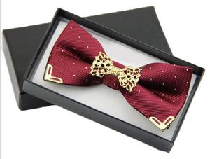 يربط العريس النسخة الكورية للرجال من The British Bow Tie Men Groom Wedding Groomsman Metal Bow Tie220a