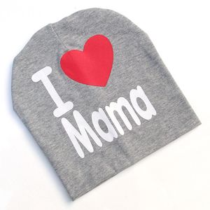 100 pezzi primaverilo autunno a maglia a maglia cappello da berretto di cotone caldo per bambini bambini bambini ragazzi adoro papa mama cappelli per bambini