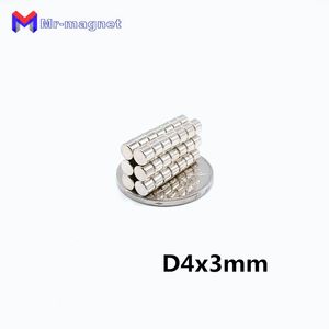 Imanes 100 pcs 4 x 3 mm Ímã Disco Frigorífico Ensino 43 Hardware D43 Mobiliário Ímãs 4x3 Super Strong Terra Raro Neodímio Ímã