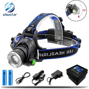 Wholesale 8000LM L2 T6 Led Headlamp Zoomable Headlight Waterproof Head Torch flashlight Head lamp Fishing Hunting Light