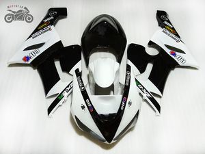 Gratis Custom Moto Fairings Kit för Kawasaki Ninja 2005 2006 ZX6R 636 ZX 6R 05 06 ZX-6R vit motorcykel kroppsfeoking kit TV6