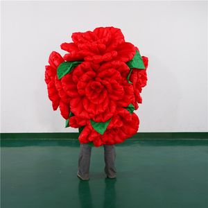 1M średnicy kolorowe gigantyczne nadmuchiwane kwiaty kostium z paskiem LED do parady miasta lub party pokazują dekorację