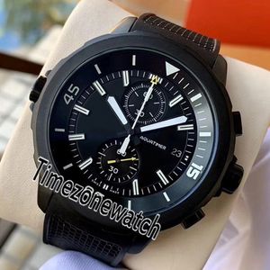 New Aquatimer Edition Galapagos Islands IW379502 Quartz Chronograph Mens Watch PVD Steel Black Dial White Markers Rubber Timezonewatch E88c3