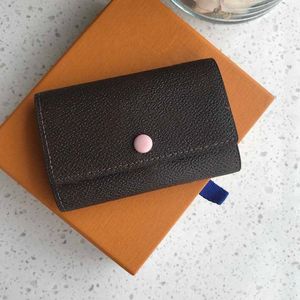 Lyxnyckelring Flerfärgad lädernyckelhållare Märke Modedesigner Plånbok med 6 nyckel för män och kvinnor Klassiskt hållarfodral Mini Pochette-väska