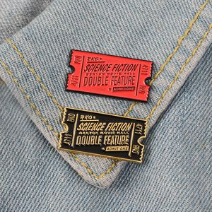 Rocky Horror Enamel Pin Red Black Movie Ticket badge brooch Lapel pin Denim Shirt Collar Science Fiction Punk Jewelry Gift