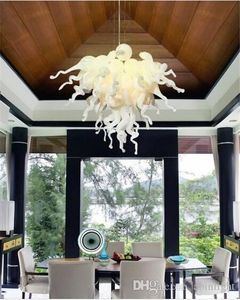 Turkish Style Art Crystal Chandeliers Pendant Lamps Well Designed Modern Pure White Murano Glass Chandelier for Wedding Decor