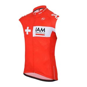 IAM Team Herren Radsport ärmellose Trikotwesten MTB Bike Tops Straßenrennen Shirts Outdoor-Sportuniform Sommer atmungsaktiv Fahrrad Ropa Ciclismo S21050782