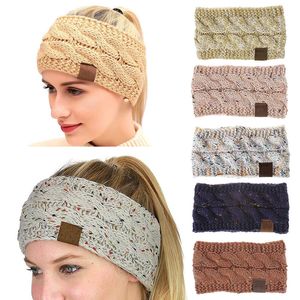 21 Kolory Big Girls Hairband Kolorowe Dzianiny Crochet Twist Headband Winter Ear Warmer Elastyczne Szerokie Akcesoria do włosów M401