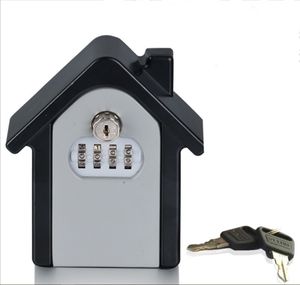 Wall Mounted Combination Lock Box Password & Key Outdoor Storage Key Safe Box