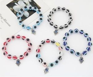 10pcs / lote misto Encantos Pulseira mal Eye mão sorte Fátima Pulseiras Encantos Bangle Presente novo