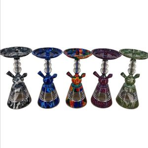 Narghilè Shisha Bong Pipa da fumo Set Ciotola fredda Stelo arabo Bicchiere in vetro acrilico 7 colori Diamond Oil Rigs For Bar Uso KTV