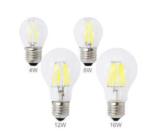 E27 LED-lampa 2W 4W 8W 12W 16W Edison Filament Cob Lamp 360 grader 220V 230V Retro Globe Lighting Inomhus vardagsrum