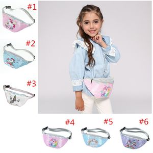 Moda Unicorn cintura Bag Crianças pochete um ombro Lantejoulas Bolsa ocasional das meninas bolsas Sports Unisex Outdoor Paillette Bags