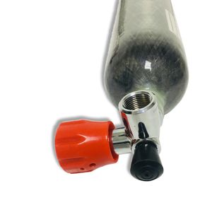 Medidores De Alta Pressão venda por atacado-Acecere L CE de alta pressão psi bar Cilindro de fibra de carbono tanque de paintball para mergulho com armas comprimidas vermelhas de válvula de válvula