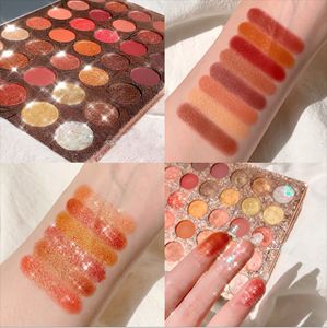 Kosmetik 35 Farbe Schimmer mattes Lidschatten Palette Glitzer Highlight Metallic Lidschatten Power Pigmented Waterd Make -up Paleta de Sombra de Ojos Mate Brillante