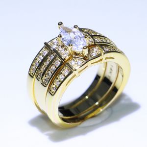 Старинные Ювелирные Изделия 14 КТ Золото Fill Marquise Cut Белый Топаз CZ Diamond Pave CZ Обещание Женщины Свадьба Обручальное Кольцо для Любителя Подарок