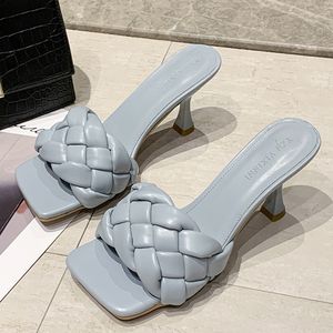 Elegante Frauen Pumpen Individuelle Webart Freizeit Set Fuß Büro Damen Schuhe Charme Quadratischen Kopf Dame Hausschuhe Casual Damen Schuhe Y200702