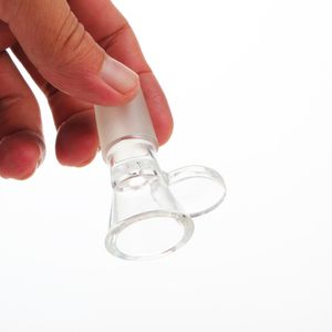 Szklane slajdy miski kawałki do palenia bonga fajki wodne ceramiczne miski do paznokci z uchwytem lejek Rig Accessorie 14mm 19mm złącze męskie