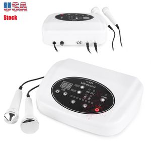 Portátil 2 Sondas 1 Mhz-3Mhz Ultrasonic Ultrasonic Massager Da Pele Facial Beleza Terapia Ultra-sônica Anti-envelhecimento Da Pele Máquina de Rejuvenescimento