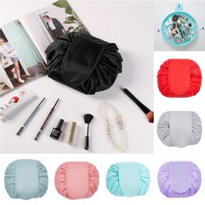 Lazy Cosmetic Bag Drawstring Wash Bag Makeup Organizer Storage Travel Cosmetic Pouch Makeup Organizer Toiletry Bag 11 Colors