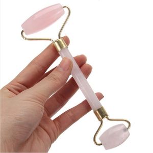 Rullo massaggiante a doppia testa Natural 11 colori Crystal Quartz Jade Stone Anti Cellulite Rughe Strumento per la bellezza del corpo del viso