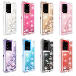 Bling Crystal Oil Liquid Transparente Glitzer-Handyhüllen für Samsung Galaxy S10E S8 S9 PLUS S7 Edge Note9 Note8 Quicksand Designer Clear Case