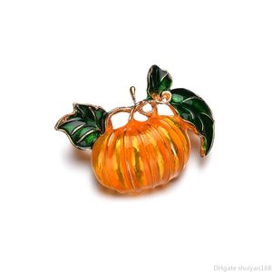 Halloween Pumpkin Brosch Orange Emalced Cartoon Broscher Pins För Kvinnor Män Kids Pin Badge Gift Smycken Party Decor Tillbehör