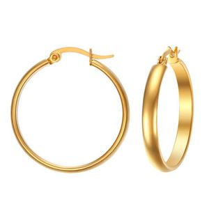 Wholesale stainless backing plate for sale - Group buy Free Engraving MM High Polished Womens Dress Stainless Steel Piercing Clip On Hoop Earrngs K Gold Plated Dropship Fashion Jewelry