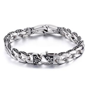 8.66'' lenght 316L Stainless steel curb link chain bracelet vintage jewelry for men women boys gifts