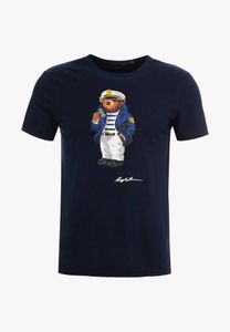 디자이너 폴로 베어 셔츠 남자 마티니 베어 셔츠 ralp 폴로 짧은 슬리브 ralp laurens tshirt 표준 EU 영국 셔츠 하키 선장 네이비 블루하라 주쿠 스트리트웨어 3876