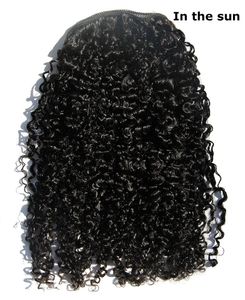 16-calowy Afro Kinky Curly Human Hair Slostring Ponytails Clip Virgin Brazylijski Włosy 120g Pony Tail dla czarnych kobiet