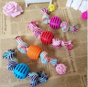 Pet Dog Rope Chew Toys Bone Ball Animal Shape Pets Playing Knot Toy Cotton Teeth Cleaning Toys for Small Pet Puppy GB245