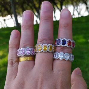 Verschiedene Schneiden Eternity Ring 925 Sterling Silber Mutilcolor 5A Cz Ehering Ringe für Frauen Party Fingerschmuck