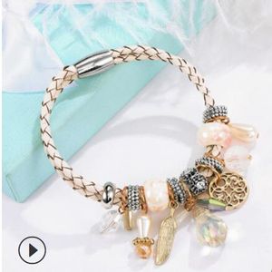 Braccialetti di gioielli di moda per donna Braccialetti in PU naturale di cristallo di Bohimian fai-da-te Abbigliamento quotidiano con braccialetti di perline essenziali