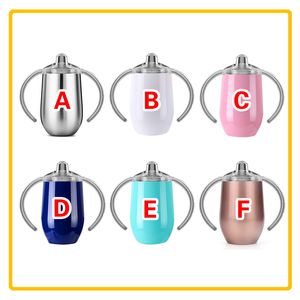 8oz Stainless Steel Kids Cup with Handles Sippy Cups Double Wall Vacuum Insulated Baby Tumber Cup Leak Proof Travel Car Mugs Kids