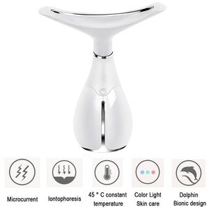 Neck Care Care Beauty Instrument LED Foton Wibracja Neck Podnoszenie skóry Dokręcić Anti zmarszczek Usuń urządzenie masażerskie