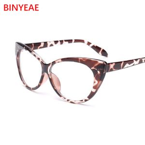 Partihandel-Cat Eye Clear Glasses Fake Women Luxury Glasses Ramar Vintage Spectacles Classic Brand Leopard