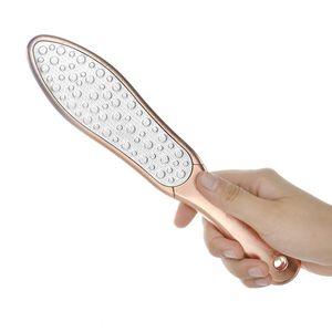 Stainless Steel Rose Gold Foot Rasp Callus Dead Skin Remover Pedicure Tool Double-sided Foot File WB1236