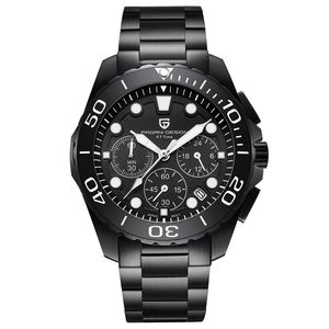 Paganiデザインウォッチメンズトップクロノグラフステンレススチールクォーツ腕時計30m耐水性オス時計