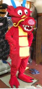 Högkvalitativ härlig röd Kina Nordsjön King Dragon Mascot Cartoon Kostym Hallowmas Party Fancy Dress