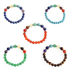Seven gemstone bracelet men and women 8mm fused rock aromatherapy essential oil diffusion wrist jewelry elastic natural stone yoga beads han