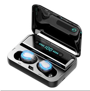 F9-5 V8 TWS Touch Control Bluetooth 5.0 Hörlurar hörlurar LED-skärm Trådlös Sport Stereo Earputs Headset Power Bank Laddningsdocka