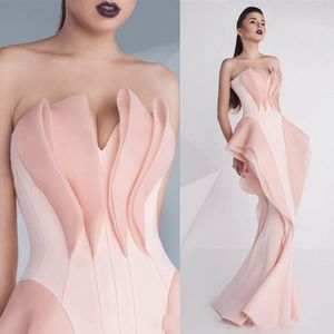 Neue Zuhair Murad Meerjungfrau Abendkleider Schatz Rüschen Prom Kleider Bodenlangen Frühling Mnmcouture Roter Teppich Formales Partykleid