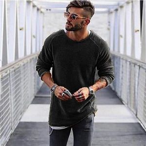 hot selling!Casual Men's Sweater solid color Long sleeve jackets O Neck Pullovers Knitwear long jumpers autumn oversized Youth longline tops