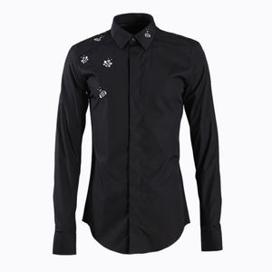 New Arrival Cotton High Quality Hand-painted Five Big Bee Men Men Shirt Long Sleeve Casual Shirts Plus Size M L XL 2XL 3XL 4XL