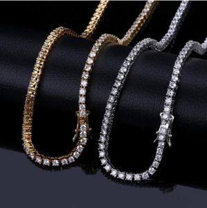 American Hot Style Hip Hop Tillbehör Tennis Chain Clavicle Chain Single Row 3mm Mäns halsband