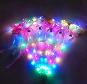 Luminescent Stick Light-Up Magic Ball Dzieci Zabawki Zabawki Wand Glow Ball Toy Stick Led Guma na urodziny Princess Halloween Kid Prezent